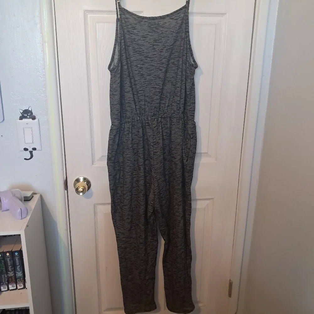 💰Toxiks Gray Marled Terrycloth Sleeveless Jumpsuit - Picture 7 of 8